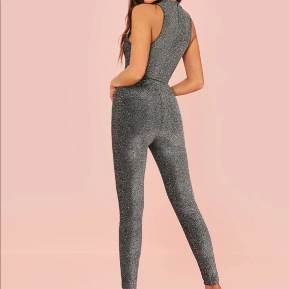 Crisscross Glitter Jumpsuit - Picture 2 of 2